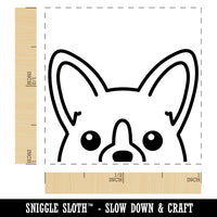 Peeking Corgi Dog Self-Inking Rubber Stamp Ink Stamper