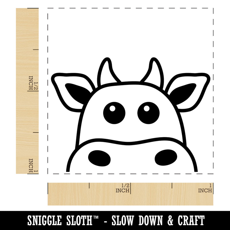 Peeking Cow Self-Inking Rubber Stamp Ink Stamper