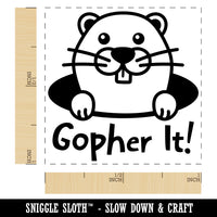 Peeking Gopher Go For It Self-Inking Rubber Stamp Ink Stamper