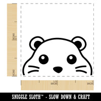 Peeking Hamster Gerbil Self-Inking Rubber Stamp Ink Stamper