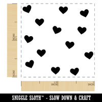 Scattered Hearts Love Anniversary Valentine's Day Self-Inking Rubber Stamp Ink Stamper