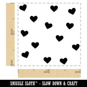 Scattered Hearts Love Anniversary Valentine's Day Self-Inking Rubber Stamp Ink Stamper
