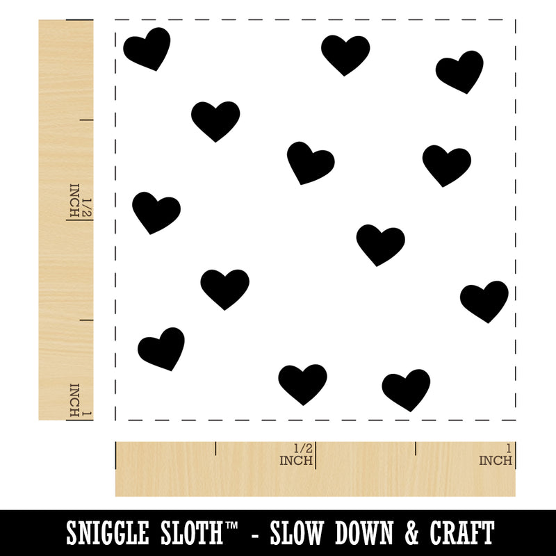 Scattered Hearts Love Anniversary Valentine's Day Self-Inking Rubber Stamp Ink Stamper