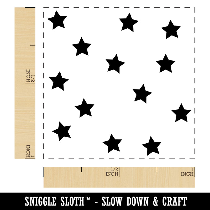 Scattered Stars Self-Inking Rubber Stamp Ink Stamper