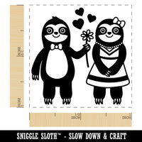 Sloth Couple in Love Anniversary Valentine's Day Self-Inking Rubber Stamp Ink Stamper