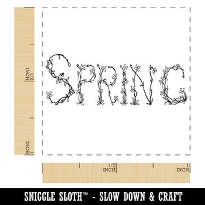 Spring Floral Text Self-Inking Rubber Stamp Ink Stamper