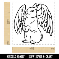 Angel Bunny Rabbit Loss of Pet Self-Inking Rubber Stamp Ink Stamper