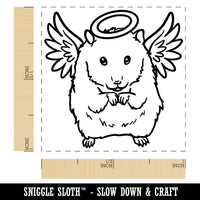 Angel Hamster Loss of Pet Self-Inking Rubber Stamp Ink Stamper