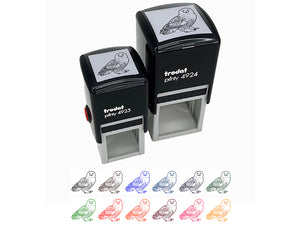 Beautiful Snowy Owl Self-Inking Rubber Stamp Ink Stamper