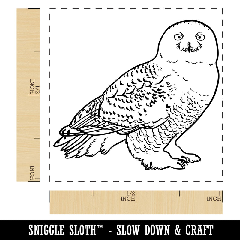 Beautiful Snowy Owl Self-Inking Rubber Stamp Ink Stamper