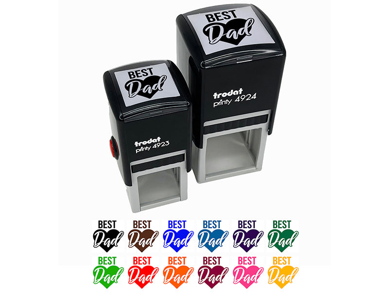 Best Dad in Heart Father's Day Self-Inking Rubber Stamp Ink Stamper
