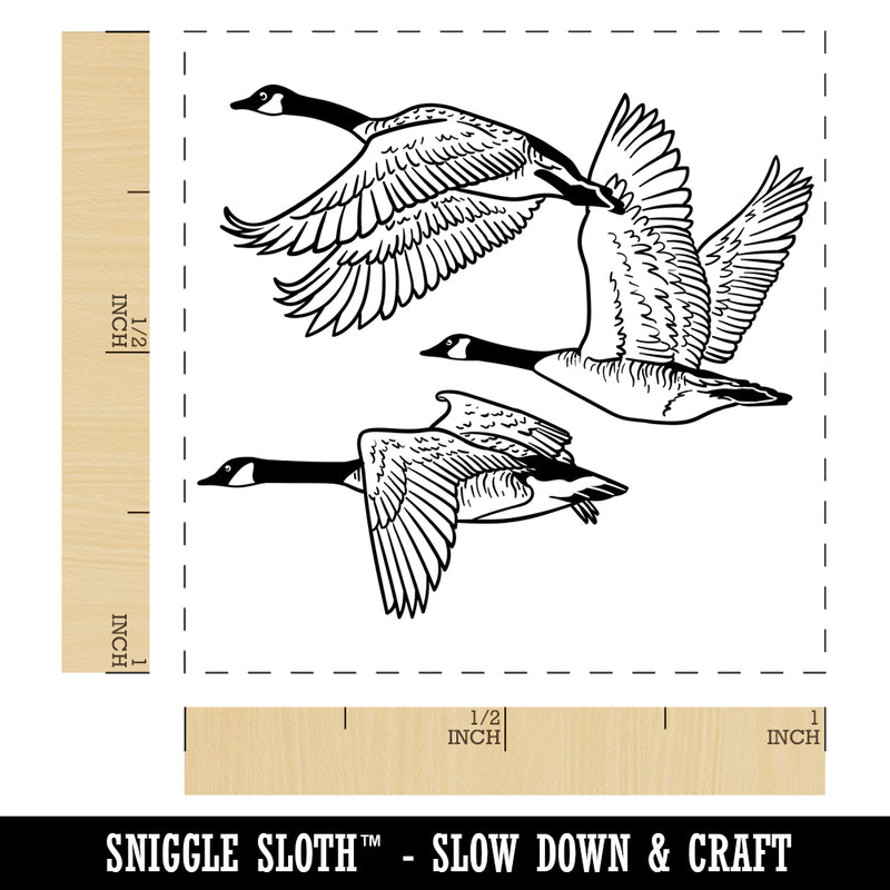 Canadian Canada Geese Flying Goose Self-Inking Rubber Stamp Ink Stamper