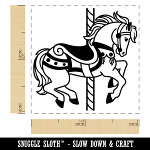 Fancy Carousel Horse Merry-Go-Round Self-Inking Rubber Stamp Ink Stamper