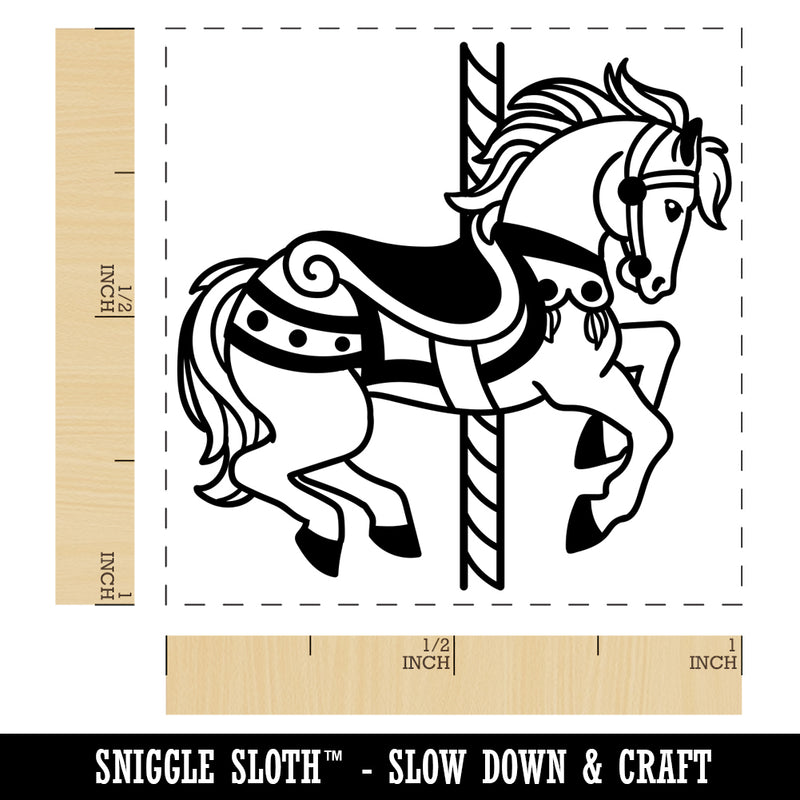 Fancy Carousel Horse Merry-Go-Round Self-Inking Rubber Stamp Ink Stamper