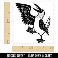 Happy Blue Footed Booby Bird Self-Inking Rubber Stamp Ink Stamper