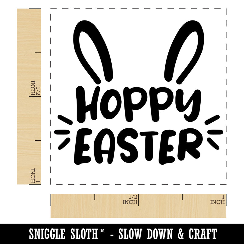 Hoppy Happy Easter Bunny Ears Self-Inking Rubber Stamp Ink Stamper