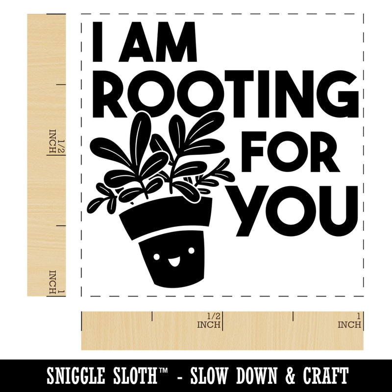 I am Rooting for You Plant Pun Encouragement Self-Inking Rubber Stamp Ink Stamper