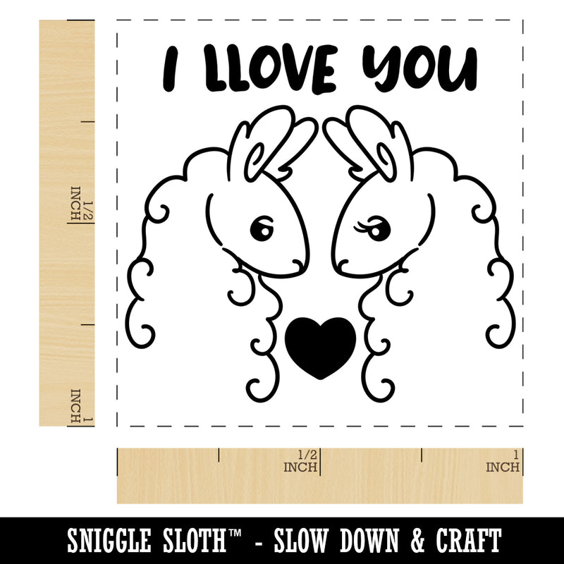 I Llove You Llama Couple Anniversary Love Valentine's Day Self-Inking Rubber Stamp Ink Stamper