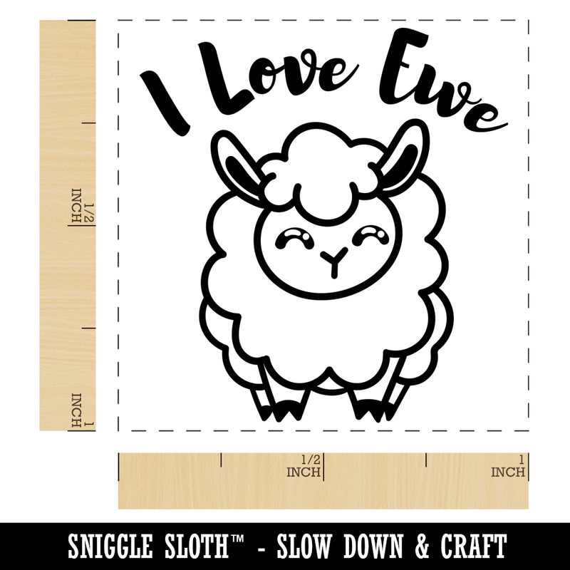 I Love Ewe You Sheep Pun Anniversary Valentine's Day Self-Inking Rubber Stamp Ink Stamper