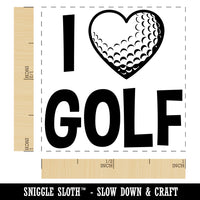 I Love Golf Heart Shaped Ball Sports Self-Inking Rubber Stamp Ink Stamper