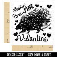 Looking Porcufine Valentine Porcupine Pun Self-Inking Rubber Stamp Ink Stamper