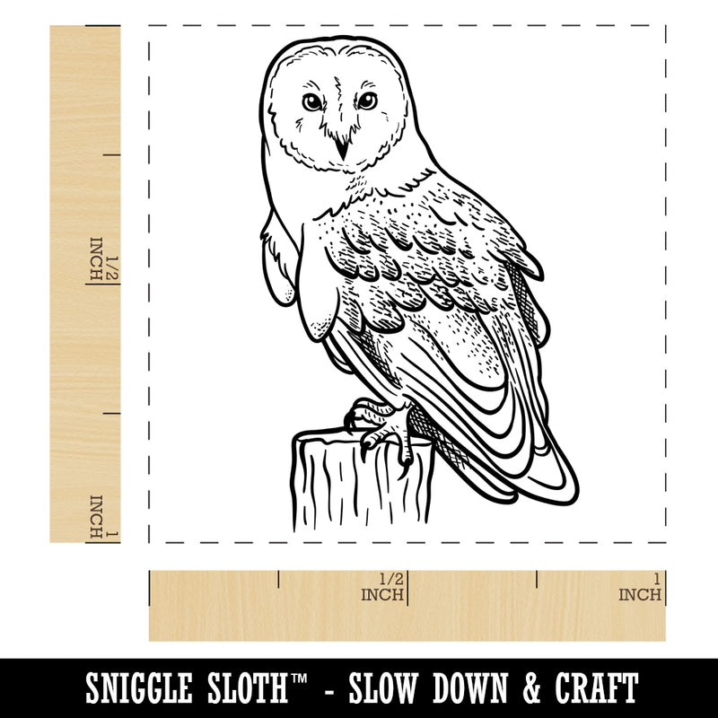 Magnificent Barn Owl Self-Inking Rubber Stamp Ink Stamper
