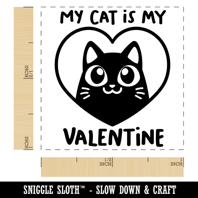 My Cat is My Valentine Self-Inking Rubber Stamp Ink Stamper