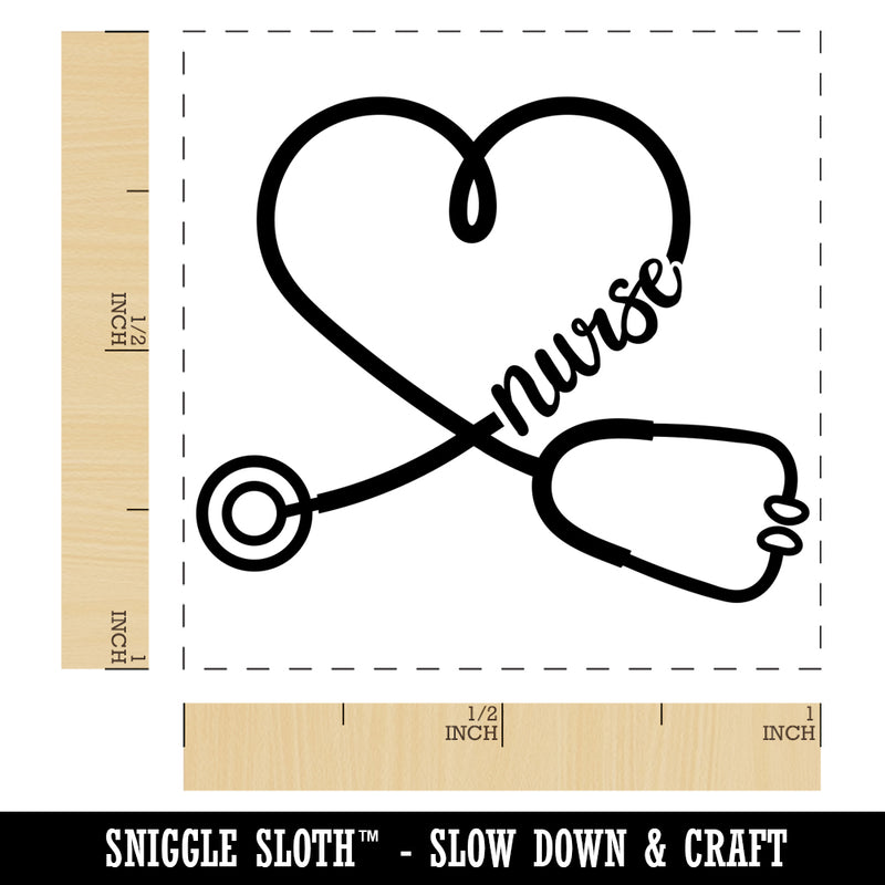 Nurse Heart Stethoscope Self-Inking Rubber Stamp Ink Stamper