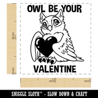 Owl I'll Be Your Valentine Love Self-Inking Rubber Stamp Ink Stamper