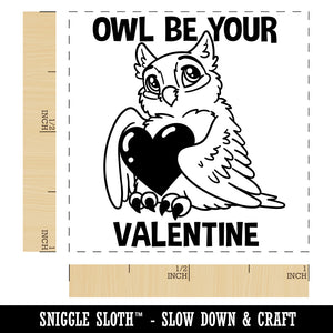 Owl I'll Be Your Valentine Love Self-Inking Rubber Stamp Ink Stamper