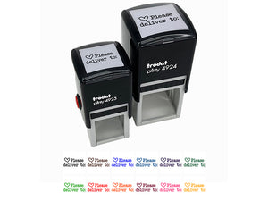 Please Deliver To with Heart in Typewriter Font Self-Inking Rubber Stamp Ink Stamper