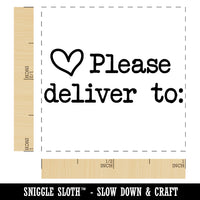 Please Deliver To with Heart in Typewriter Font Self-Inking Rubber Stamp Ink Stamper