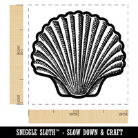 Scallop Seashell Hashmark Shaded Beach Shell Self-Inking Rubber Stamp Ink Stamper