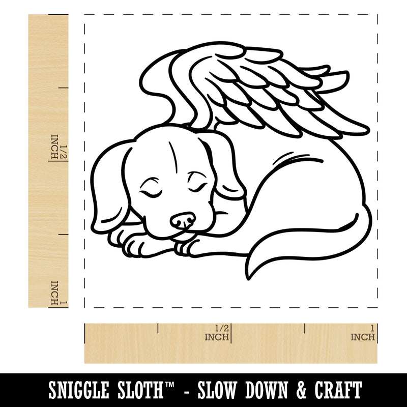 Sleeping Angel Dog Loss of Pet Self-Inking Rubber Stamp Ink Stamper