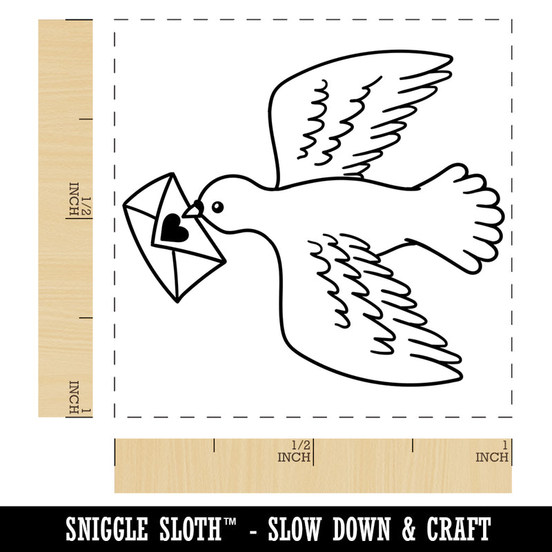 Messenger Bird Dove Pigeon Anniversary Valentine's Day Self-Inking Rubber Stamp Ink Stamper