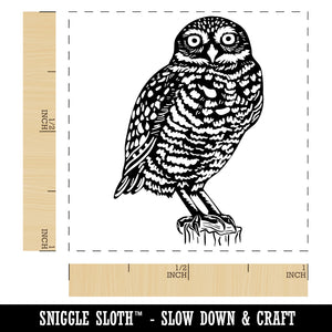 Watchful Burrowing Owl Self-Inking Rubber Stamp Ink Stamper