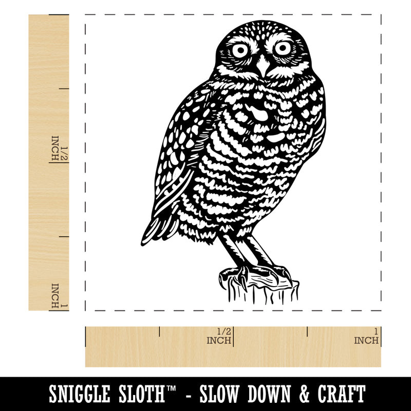 Watchful Burrowing Owl Self-Inking Rubber Stamp Ink Stamper