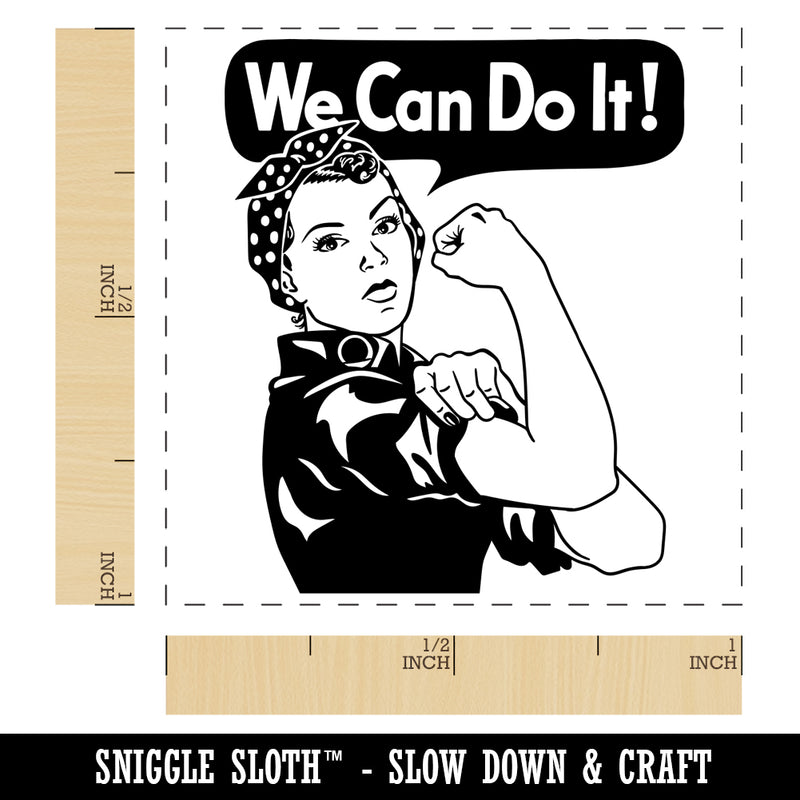 We Can Do It Rosie the Riveter Encouragement Self-Inking Rubber Stamp Ink Stamper