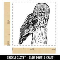 Wise Great Gray Owl Self-Inking Rubber Stamp Ink Stamper
