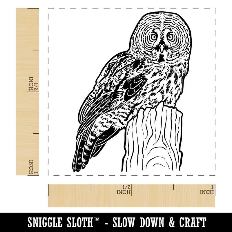 Wise Great Gray Owl Self-Inking Rubber Stamp Ink Stamper