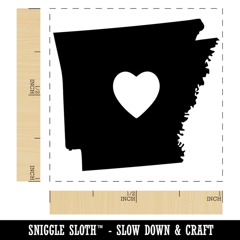 Arkansas State with Heart Self-Inking Rubber Stamp Ink Stamper