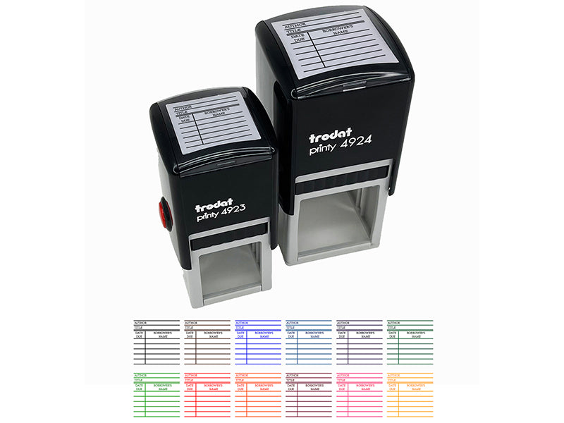 Library Book Borrow Return Card Fill-In Self-Inking Rubber Stamp Ink Stamper