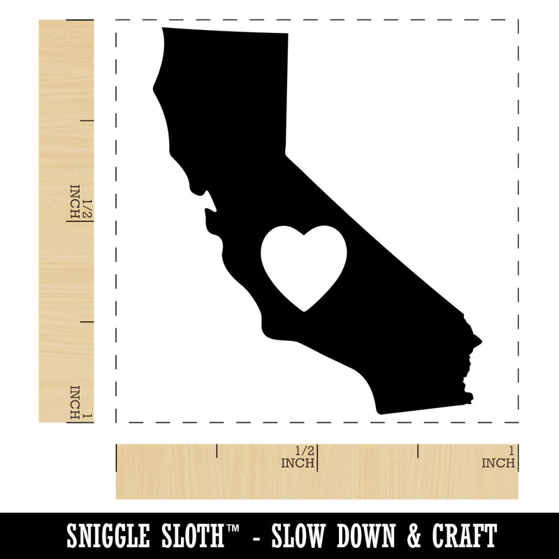 California State with Heart Self-Inking Rubber Stamp Ink Stamper