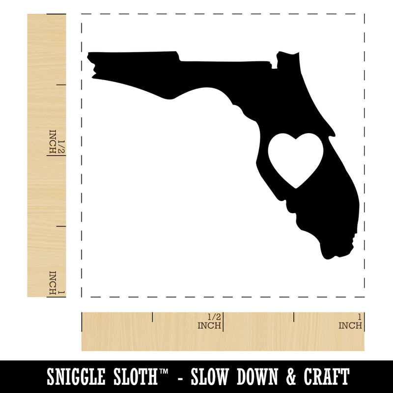 Florida State with Heart Self-Inking Rubber Stamp Ink Stamper