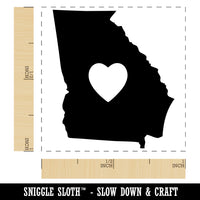 Georgia State with Heart Self-Inking Rubber Stamp Ink Stamper