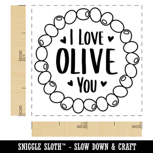 I Love Olive All Of You Cute Valentine's Day Anniversary Pun Self-Inking Rubber Stamp Ink Stamper