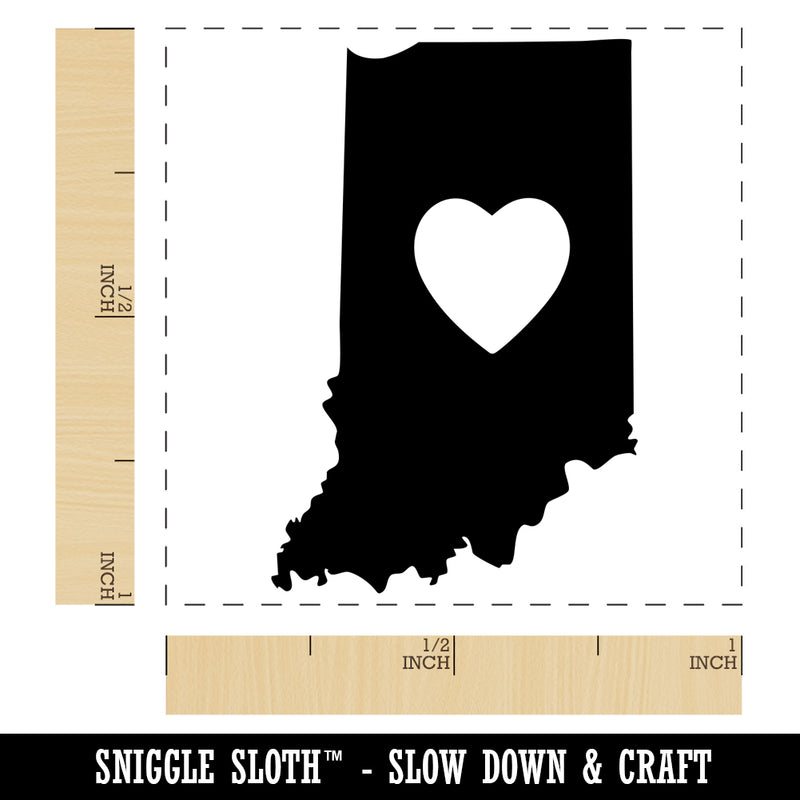 Indiana State with Heart Self-Inking Rubber Stamp Ink Stamper