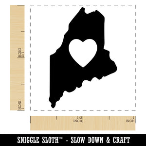 Maine State with Heart Self-Inking Rubber Stamp Ink Stamper