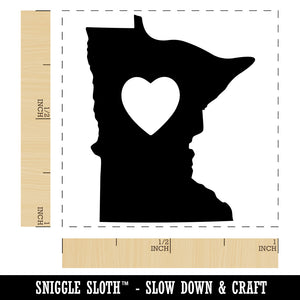 Minnesota State with Heart Self-Inking Rubber Stamp Ink Stamper