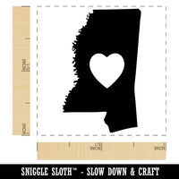 Mississippi State with Heart Self-Inking Rubber Stamp Ink Stamper